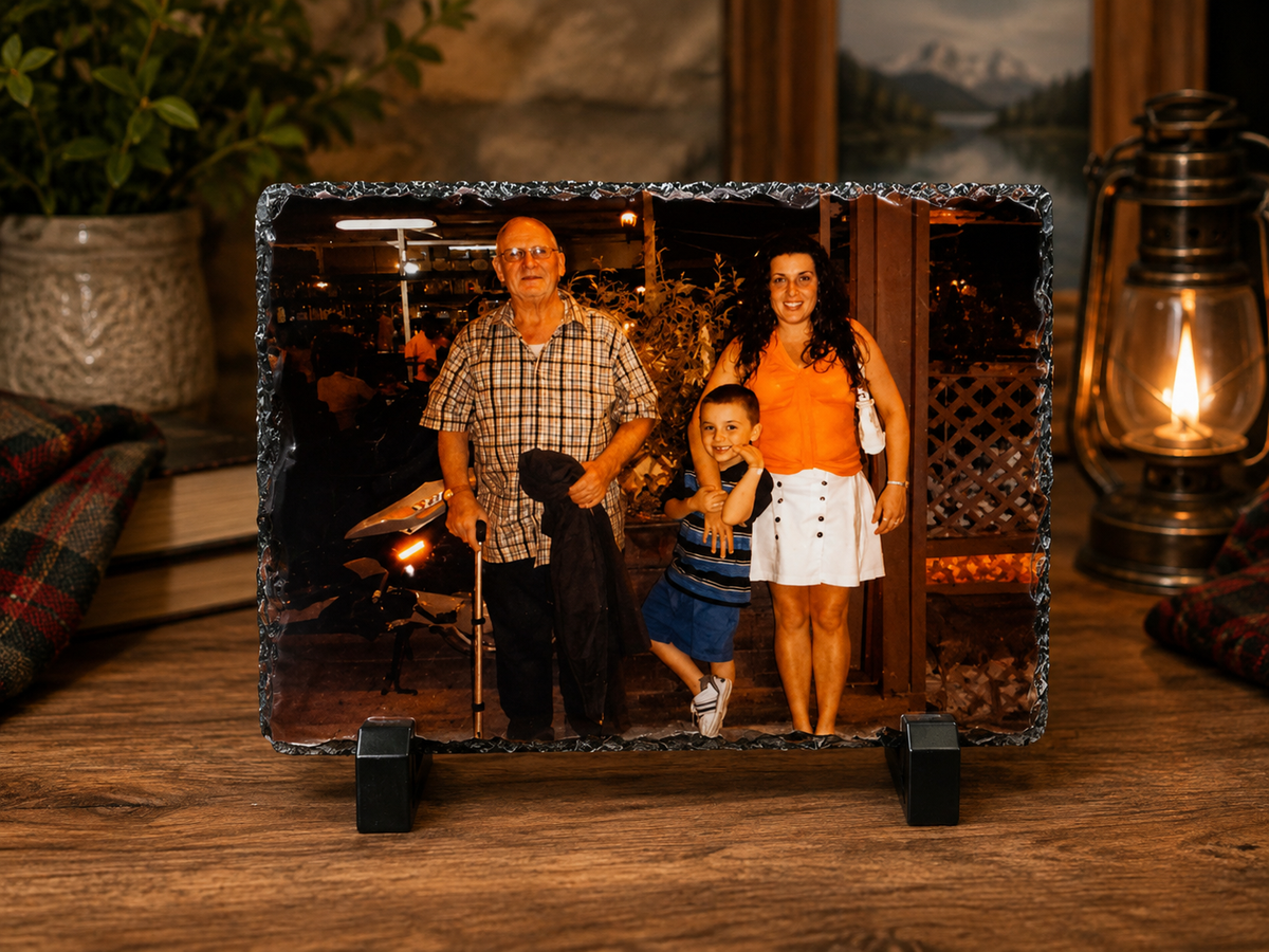 Personalised Slate Photo Plaque with Stand